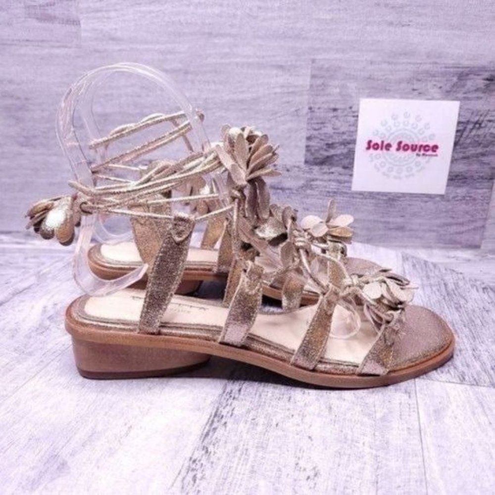 Cecelia New York Ophelia Metallic Leather Sandal Rose Gold Women's sz 5.5 NEW